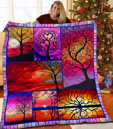 litzzy Tree Of Life Fleece Blanket HQT2011239 Quilt Blanket   