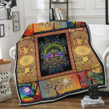 litzzy Tree Of Life HQT1410250 Fleece Blanket Fleece Blanket   
