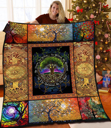 litzzy Tree Of Life Fleece Blanket HQT2011249 Quilt Blanket   