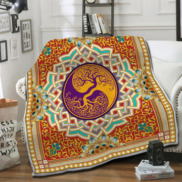 litzzy Tree Of Life HQT1410252 Fleece Blanket Fleece Blanket   