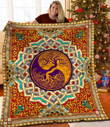 litzzy Tree Of Life Fleece Blanket HQT2011253 Quilt Blanket   