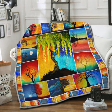 litzzy Tree Of Life HQT1410253 Fleece Blanket Fleece Blanket   