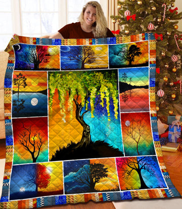 litzzy Tree Of Life Fleece Blanket HQT2011255 Quilt Blanket   