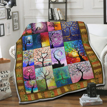 litzzy Tree Of Life HQT1410254 Fleece Blanket Fleece Blanket   