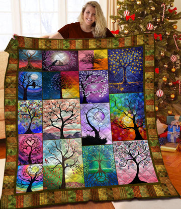 litzzy Tree Of Life Fleece Blanket HQT2011257 Quilt Blanket   