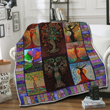 litzzy Tree Of Life HQT1410255 Fleece Blanket Fleece Blanket   
