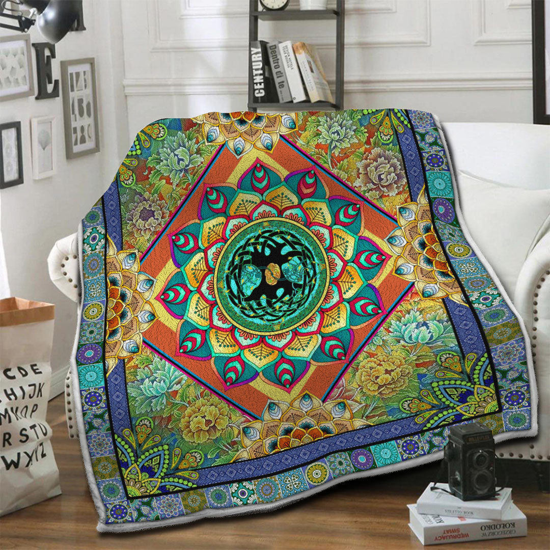 litzzy Tree Of Life HQT1410257 Fleece Blanket Fleece Blanket   