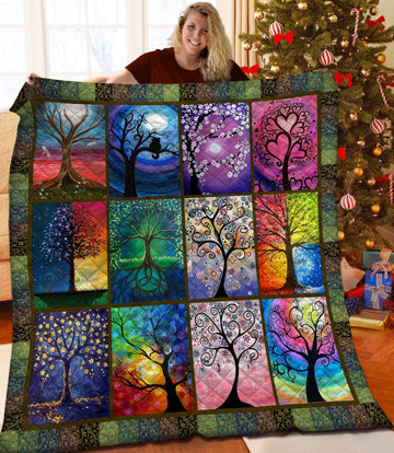 litzzy Tree Of Life Fleece Blanket HQT2011265 Quilt Blanket   