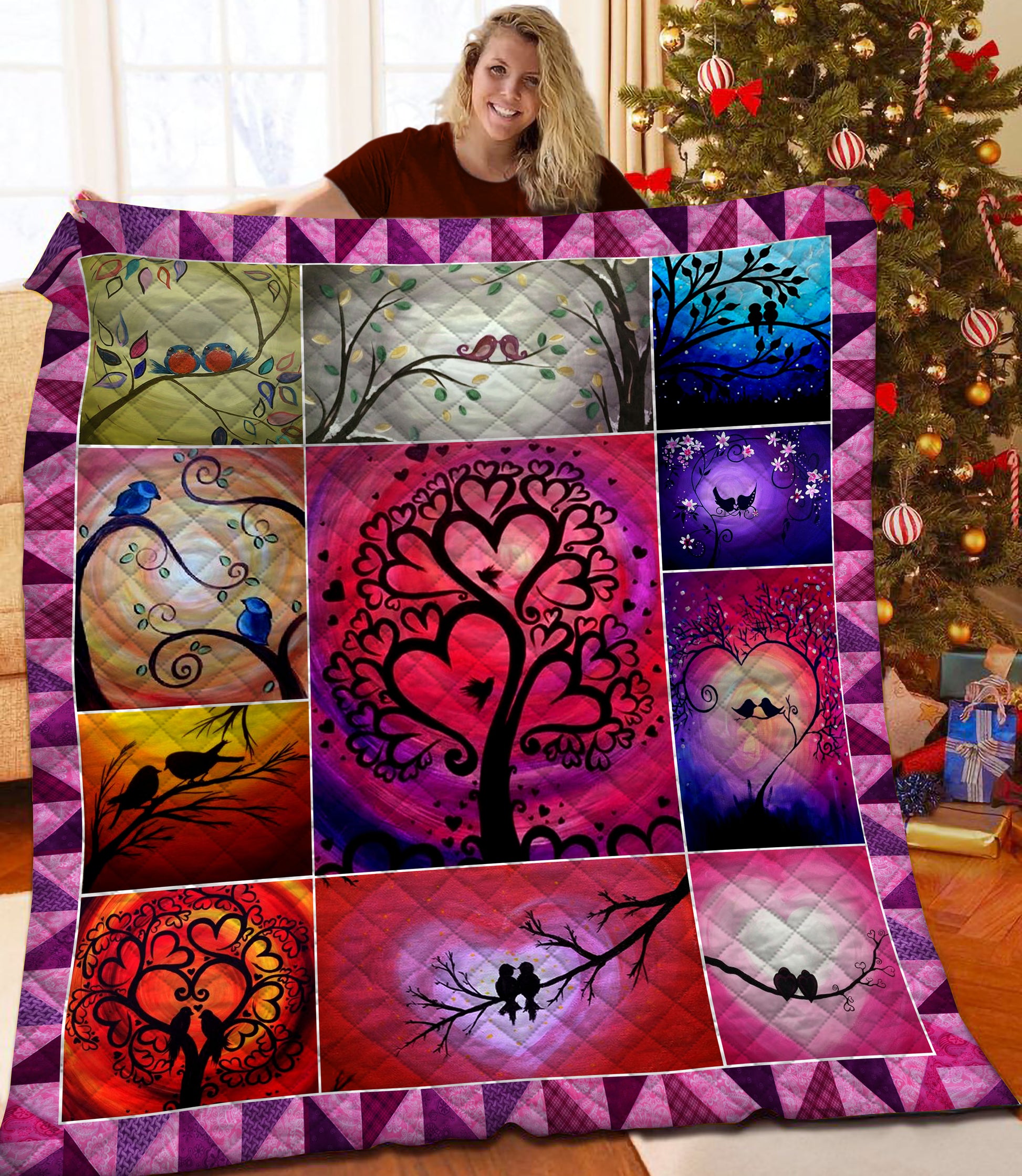 litzzy Tree Of Life Fleece Blanket HQT2011267 Quilt Blanket   