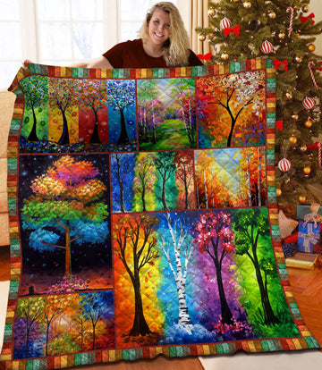 litzzy Tree Of Life Fleece Blanket HQT2011269 Quilt Blanket   