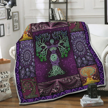 litzzy Tree Of Life HQT1410261 Fleece Blanket Fleece Blanket   