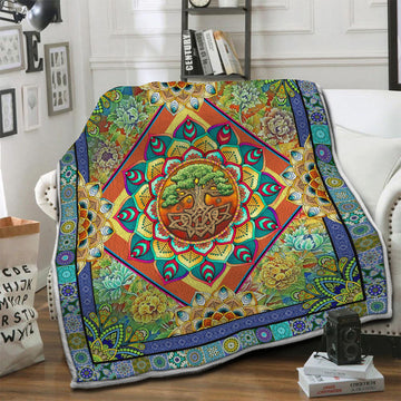 litzzy Tree Of Life HQT1410262 Fleece Blanket Fleece Blanket   