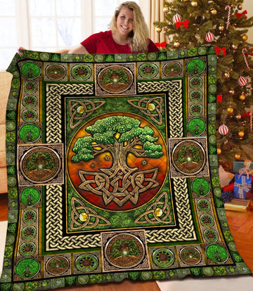 litzzy Tree Of Life Fleece Blanket HQT2011277 Quilt Blanket   