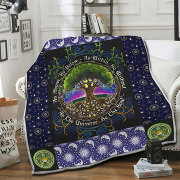 litzzy Tree Of Life HQT16101229 Fleece Blanket Fleece Blanket   