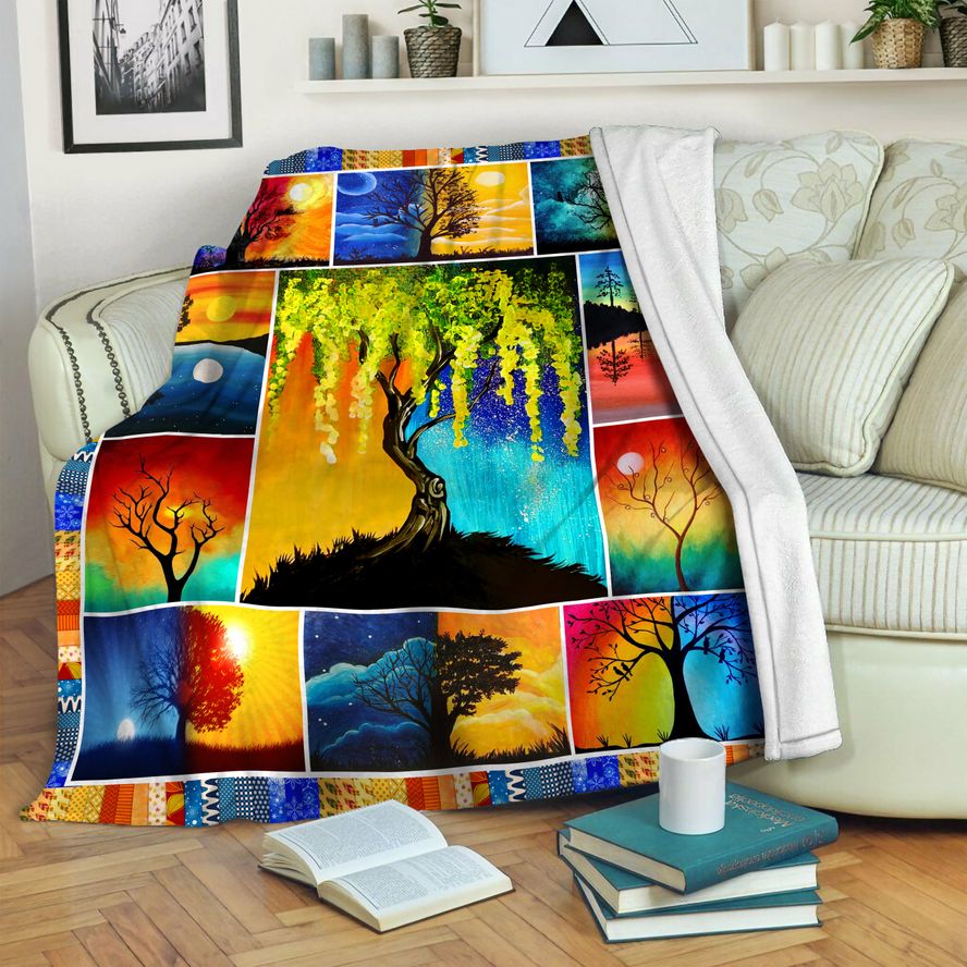 litzzy Tree Of Life Fleece Blanket HST1910188 Fleece Blanket   