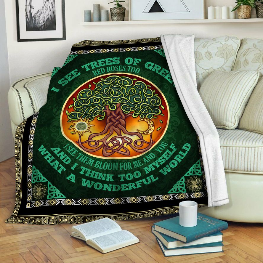 litzzy Tree Of Life Fleece Blanket HST19101915 Fleece Blanket   