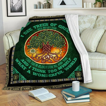 litzzy Tree Of Life Fleece Blanket HST19101915 Fleece Blanket   