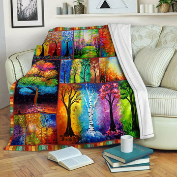litzzy Tree Of Life Fleece Blanket HST1910196 Fleece Blanket   