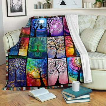 litzzy Tree Of Life Fleece Blanket HST1910197 Fleece Blanket   