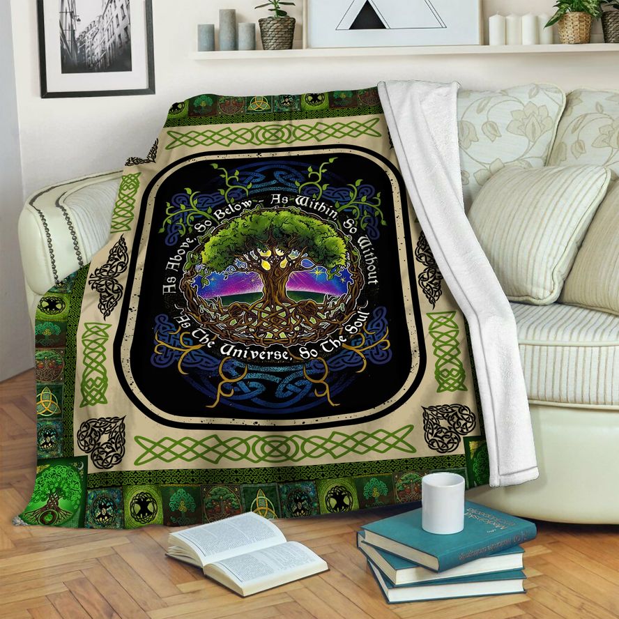 litzzy Tree Of Life Fleece Blanket HST19103862 Fleece Blanket   