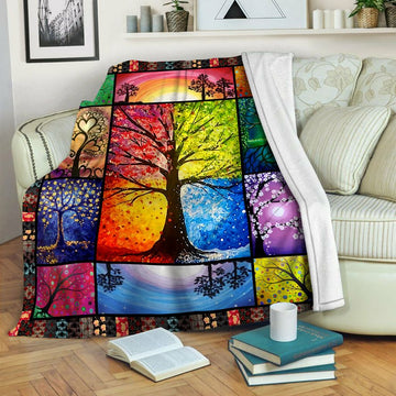 litzzy Tree Of Life Fleece Blanket HST19103868 Fleece Blanket   