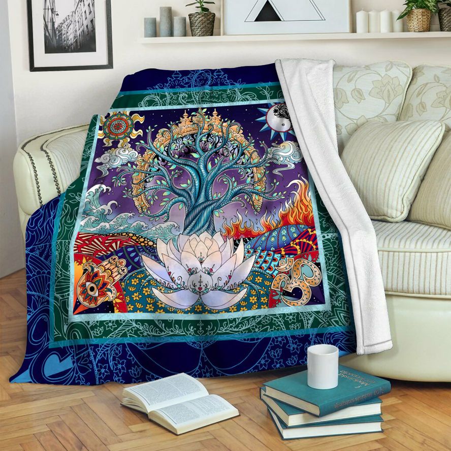 litzzy Tree Of Life Fleece Blanket HST1910441 Fleece Blanket   