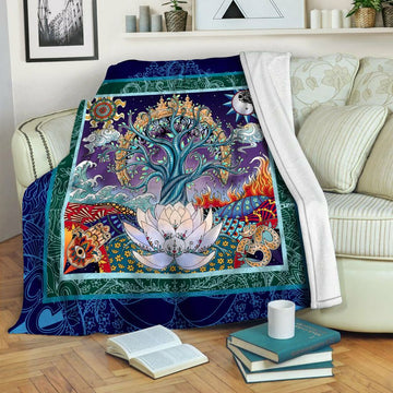 litzzy Tree Of Life Fleece Blanket HST1910782 Fleece Blanket   