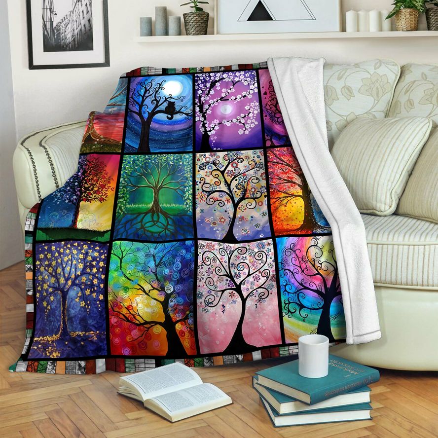 litzzy Tree Of Life HQT1410244 Fleece Blanket Fleece Blanket   