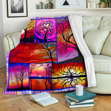litzzy Tree Of Life HQT1410245 Fleece Blanket Fleece Blanket   