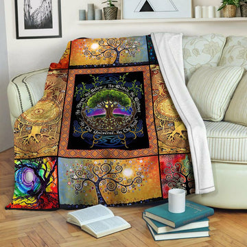 litzzy Tree Of Life HQT1410250 Fleece Blanket Fleece Blanket   