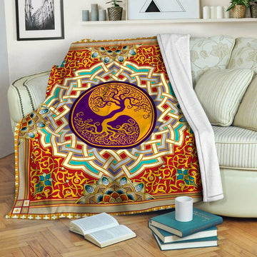 litzzy Tree Of Life HQT1410252 Fleece Blanket Fleece Blanket   