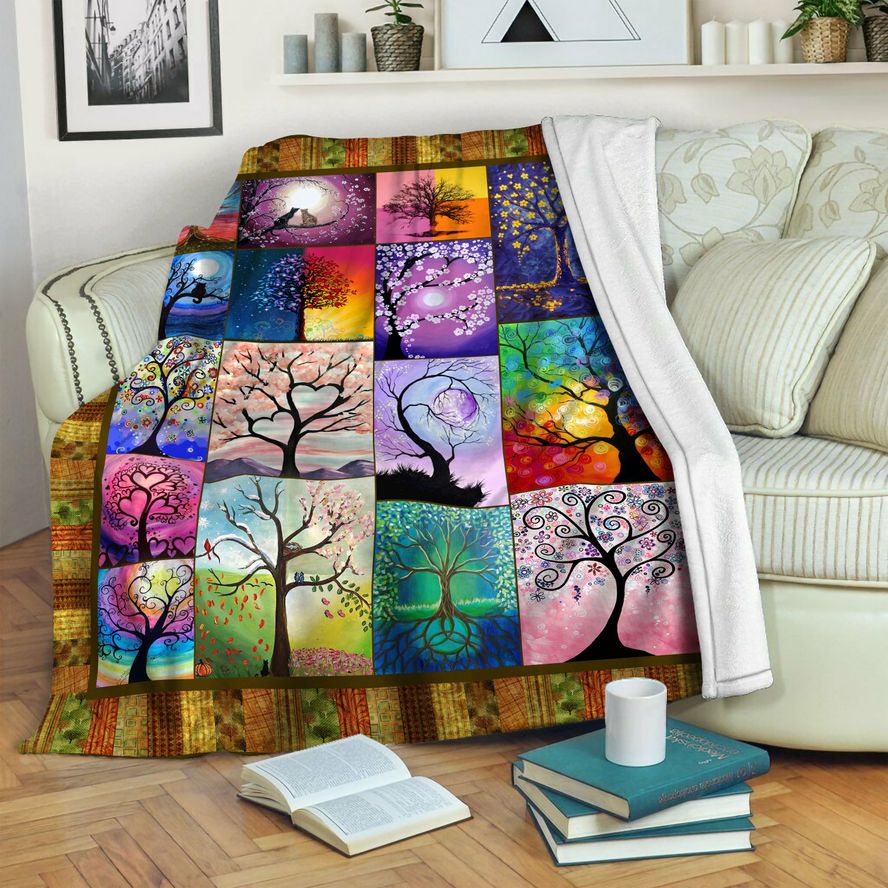 litzzy Tree Of Life HQT1410254 Fleece Blanket Fleece Blanket   