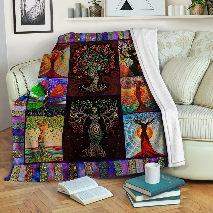 litzzy Tree Of Life HQT1410255 Fleece Blanket Fleece Blanket   