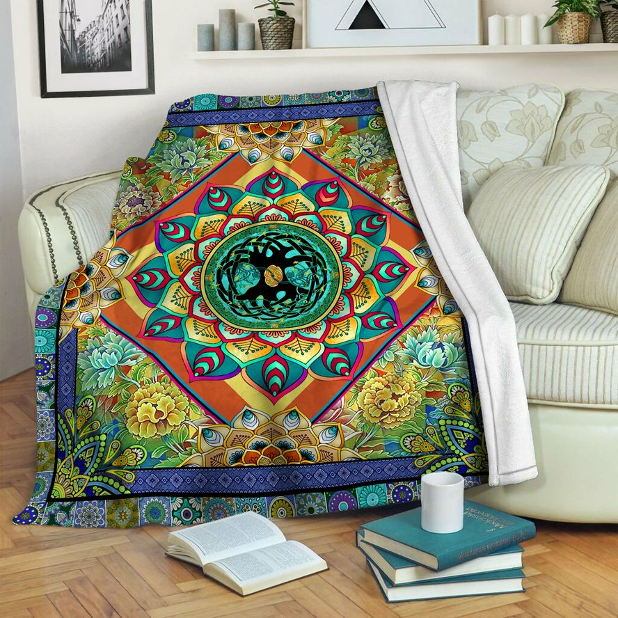 litzzy Tree Of Life HQT1410257 Fleece Blanket Fleece Blanket   