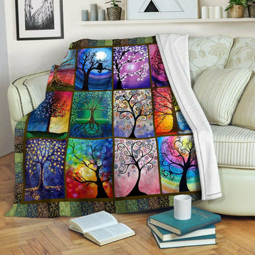 litzzy Tree Of Life HQT1410258 Fleece Blanket Fleece Blanket   