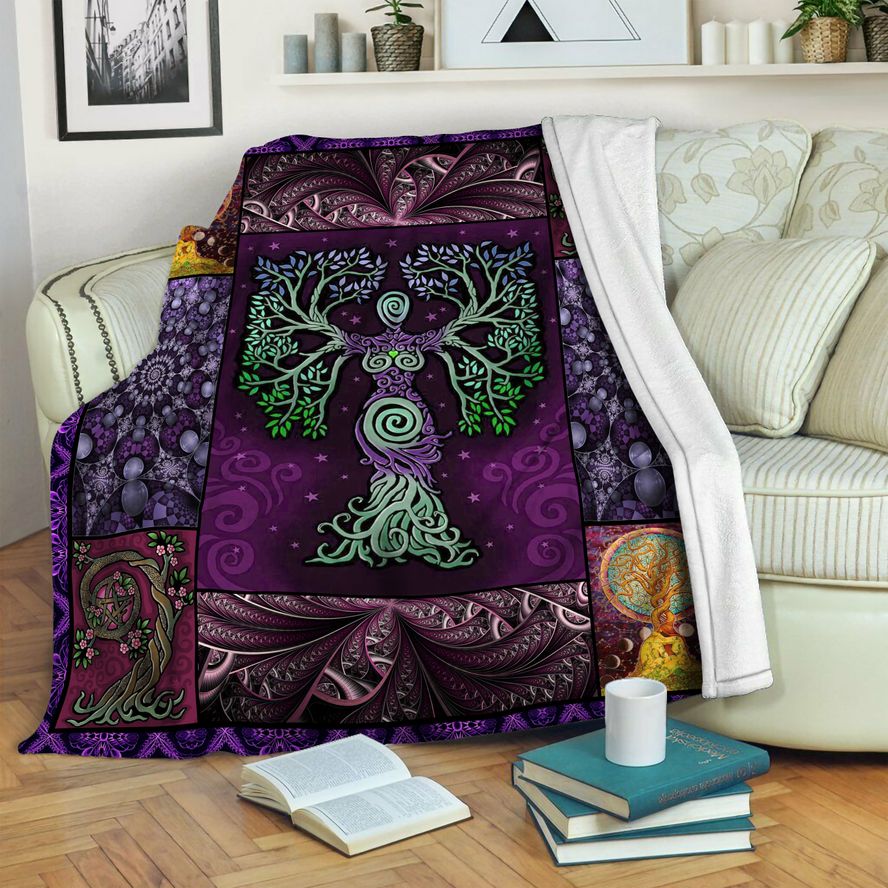 litzzy Tree Of Life HQT1410261 Fleece Blanket Fleece Blanket   