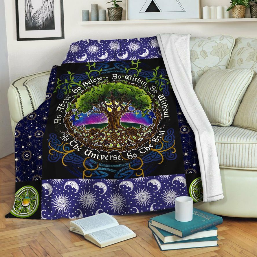 litzzy Tree Of Life HQT16101229 Fleece Blanket Fleece Blanket   