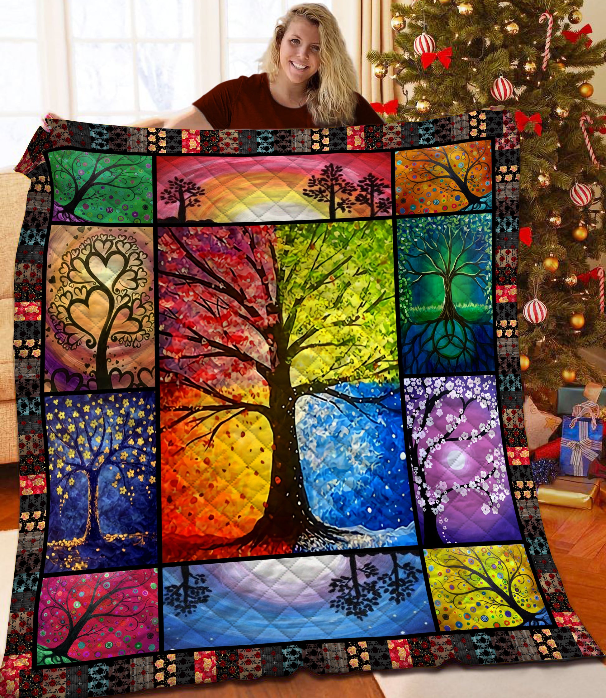 litzzy Tree Of LifeHQT1410263 Fleece Blanket Quilt Blanket   