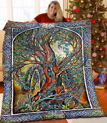 litzzy Tree Of Life Fleece Blanket LML231002TD Quilt Blanket   