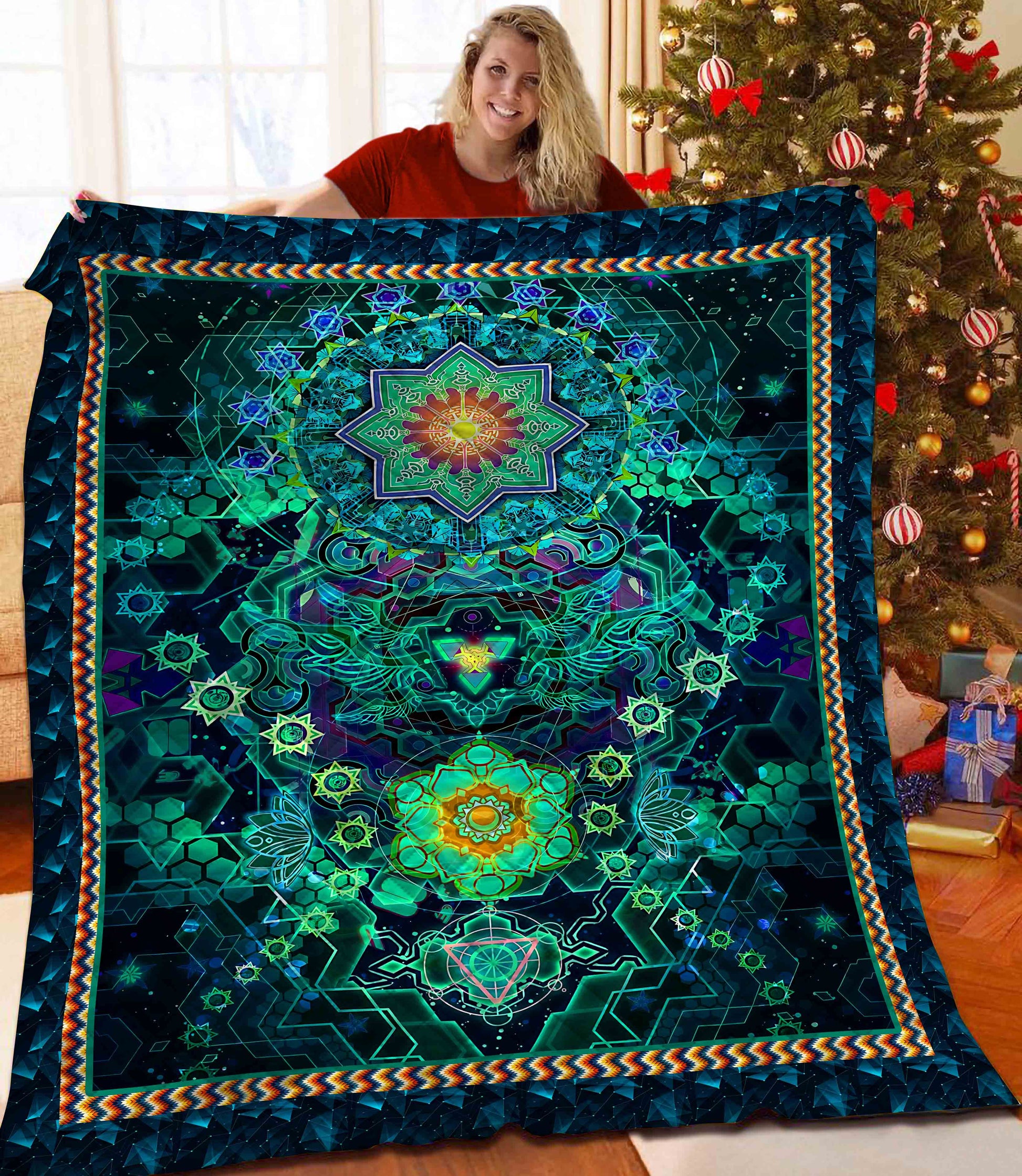 litzzy Tree Of Life Fleece Blanket LML231003TD Quilt Blanket   