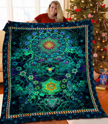 litzzy Tree Of Life Fleece Blanket LML231003TD Quilt Blanket   