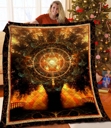 litzzy Tree Of Life Fleece Blanket LML241001TD Quilt Blanket   