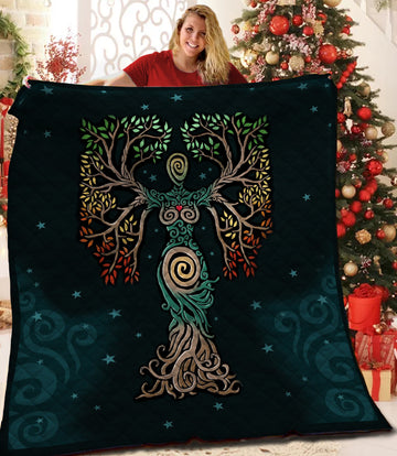 litzzy Tree Of Life Fleece Blanket LML241001VT Quilt Blanket   