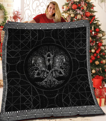 litzzy Tree Of Life Fleece Blanket LML241002VT Quilt Blanket   