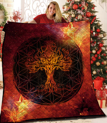 litzzy Tree Of Life Fleece Blanket LML241003VT Quilt Blanket   