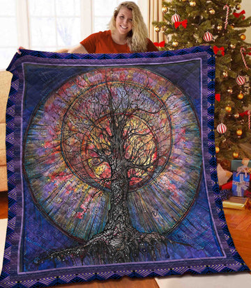 litzzy Tree Of Life Fleece Blanket LML251001TD Quilt Blanket   
