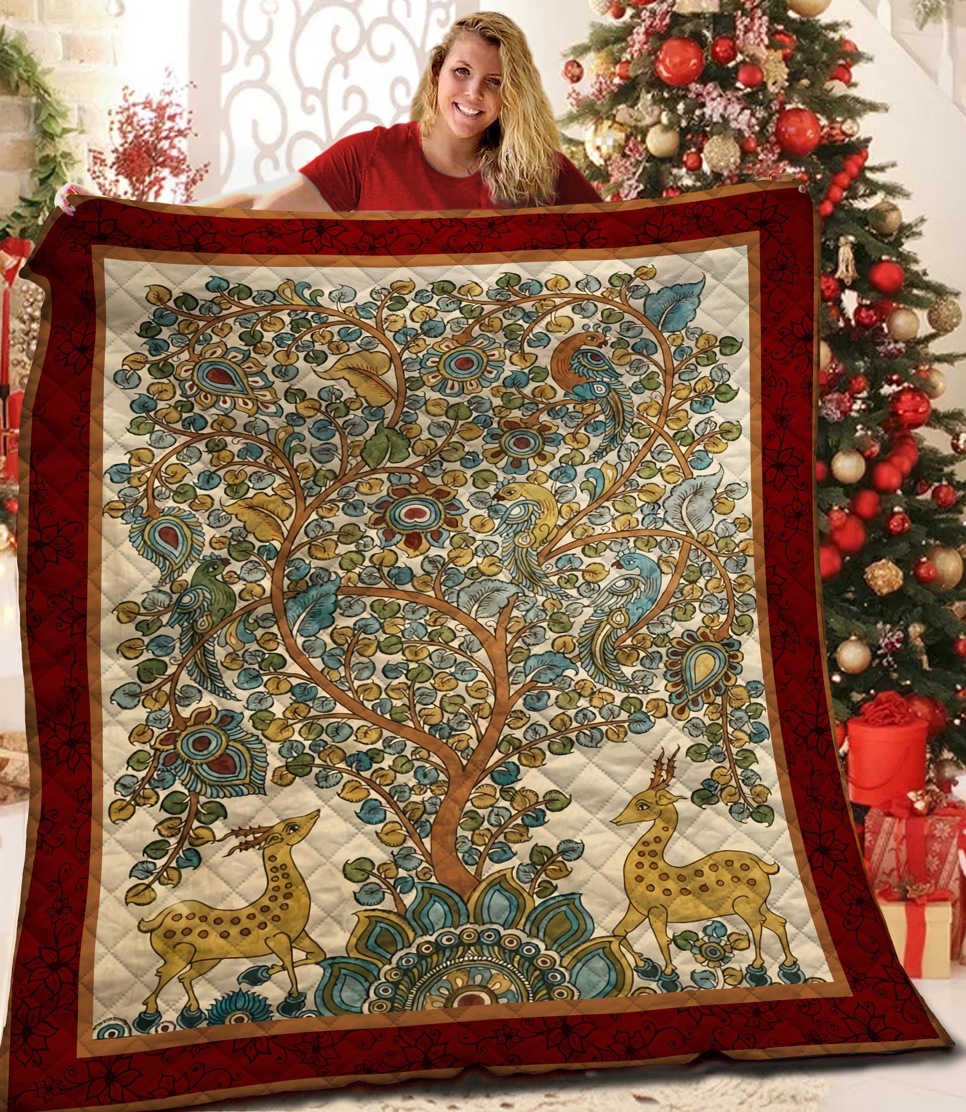 litzzy Tree Of Life Fleece Blanket LML251001VT Quilt Blanket   