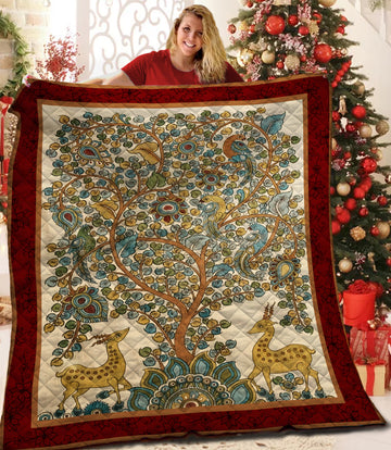 litzzy Tree Of Life Fleece Blanket LML251001VT Quilt Blanket   
