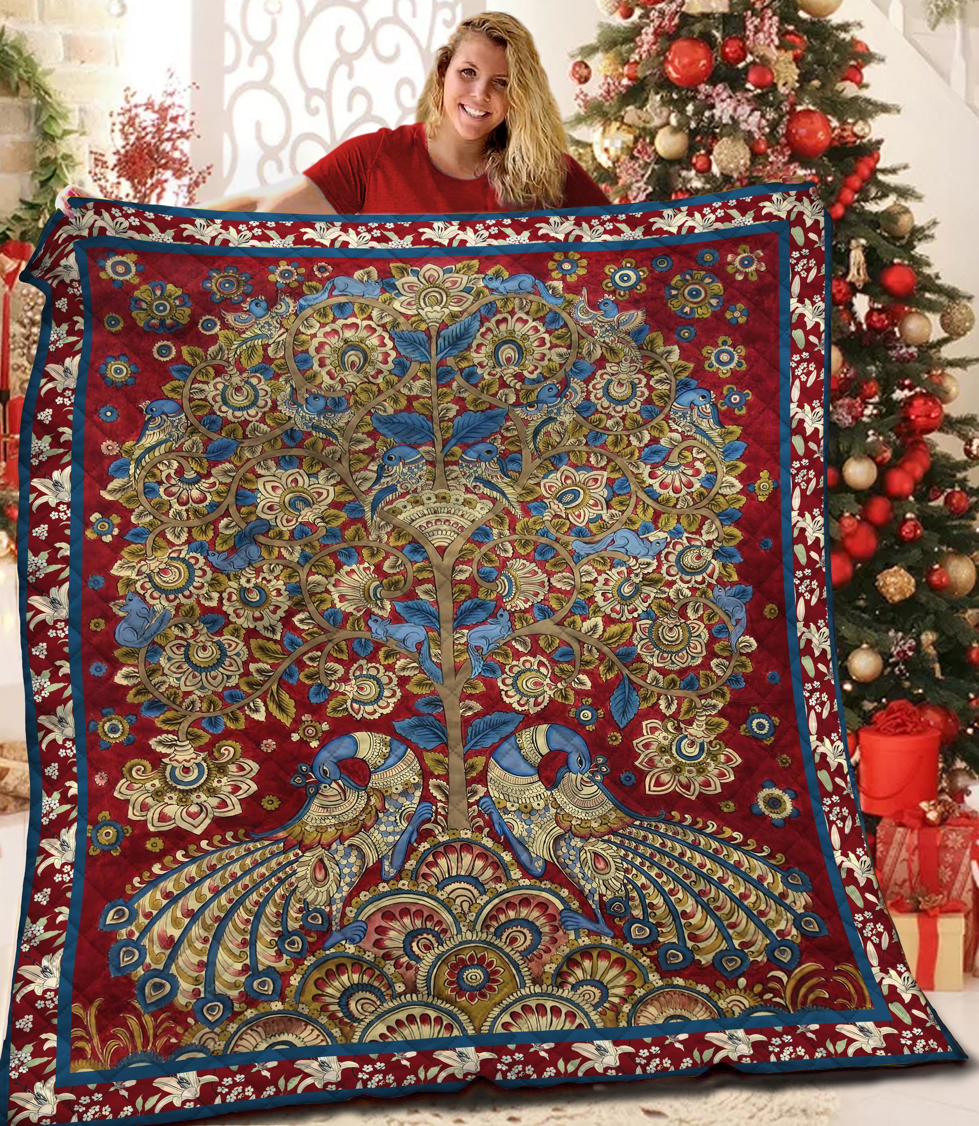 litzzy Tree Of Life Fleece Blanket LML251002VT Quilt Blanket   