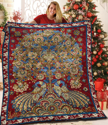 litzzy Tree Of Life Fleece Blanket LML251002VT Quilt Blanket   